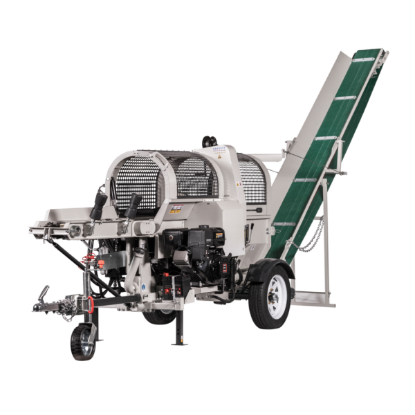LUMAG SSA400EH-PRO/SZ | Kombi-Sägespaltmaschine Elektro + PTO – mit Förderband & Zuführförderband